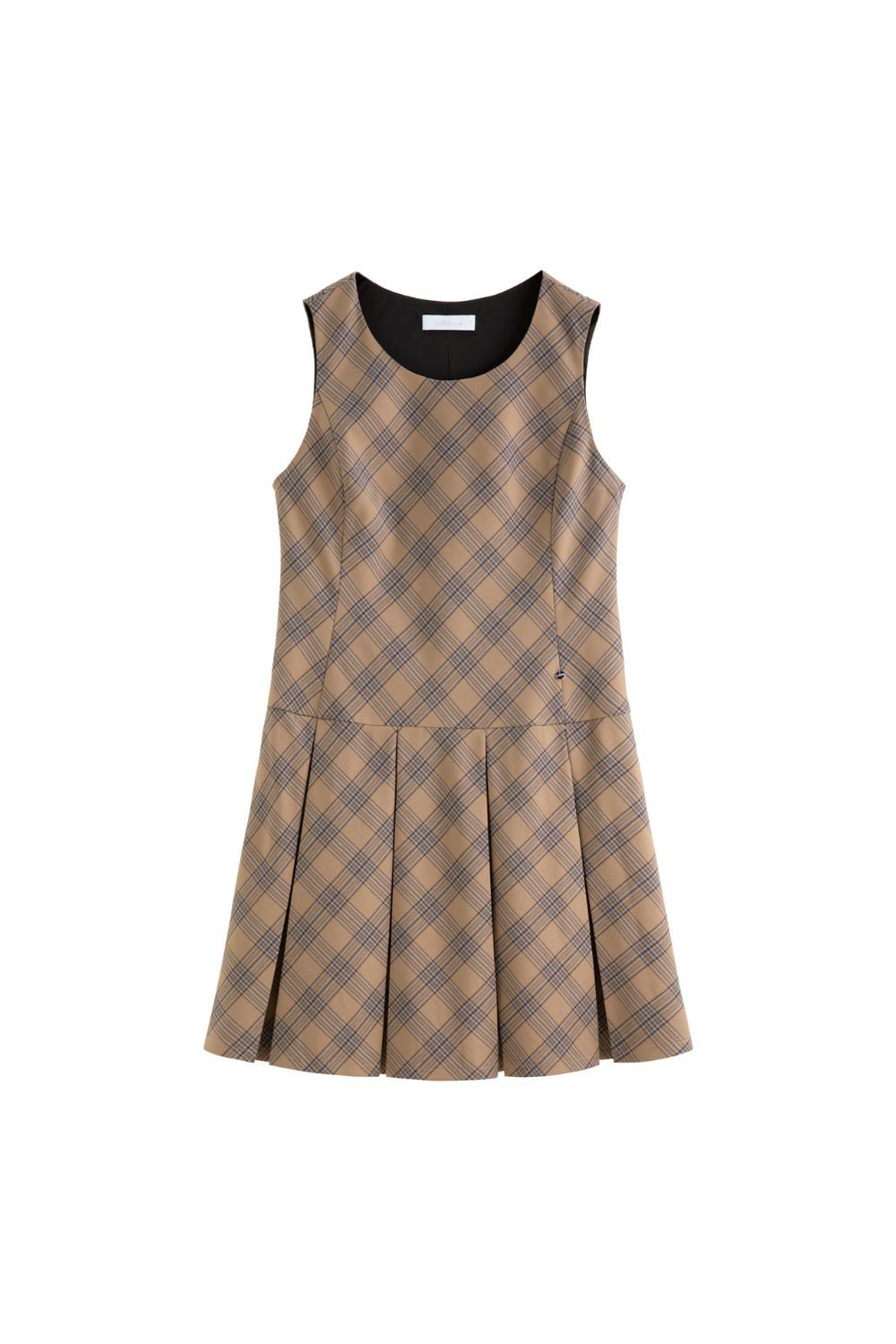 Auvrelia Sleeveless Plaid A-Line Jumper Dress